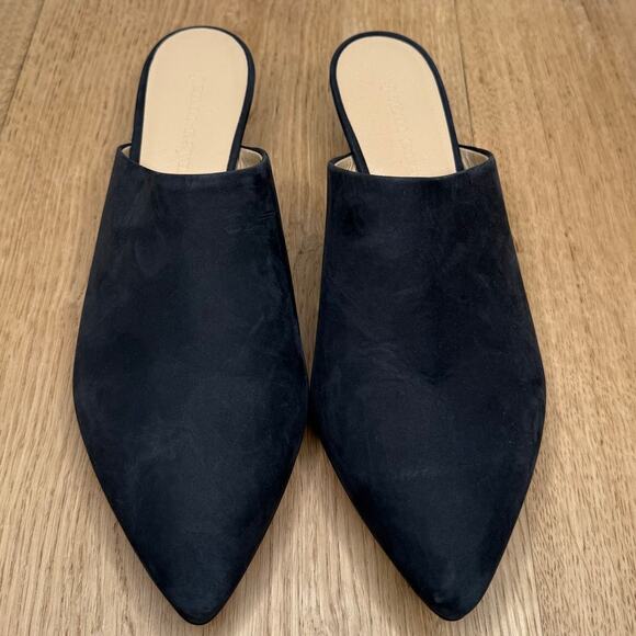 NEW Jenni Kayne Black Oiled Leather Kitten Heel Mule Pointed Toe Size 36 (US 6) - Picture 3 of 13